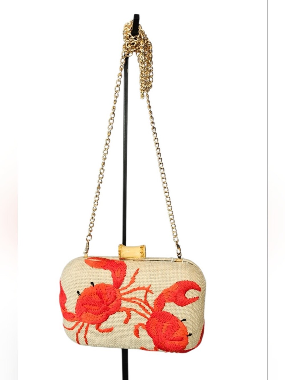 Viral Tommy Bahama Crab Embroidered Clutch Crossbody – NWT Coastal Beach Bag - Picture 2 of 16